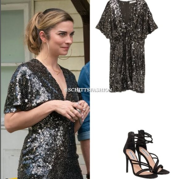 ASO Alexis Rose Schitts Creek - ZARA LIMITED EDITION SEQUINNED DRESS - Picture 1 of 14
